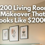 living room makeover on a budget under 200 dollars that looks expensive using thrift store finds and DIY decor