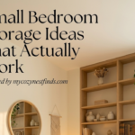 small bedroom storage ideas with platform bed under bed baskets floating nightstand and floor to ceiling shelving