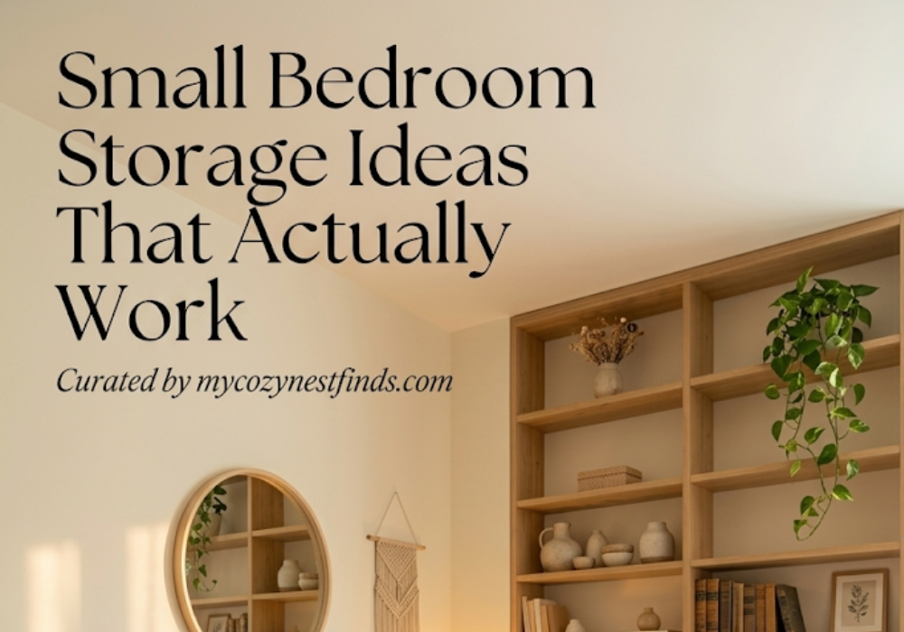 small bedroom storage ideas with platform bed under bed baskets floating nightstand and floor to ceiling shelving